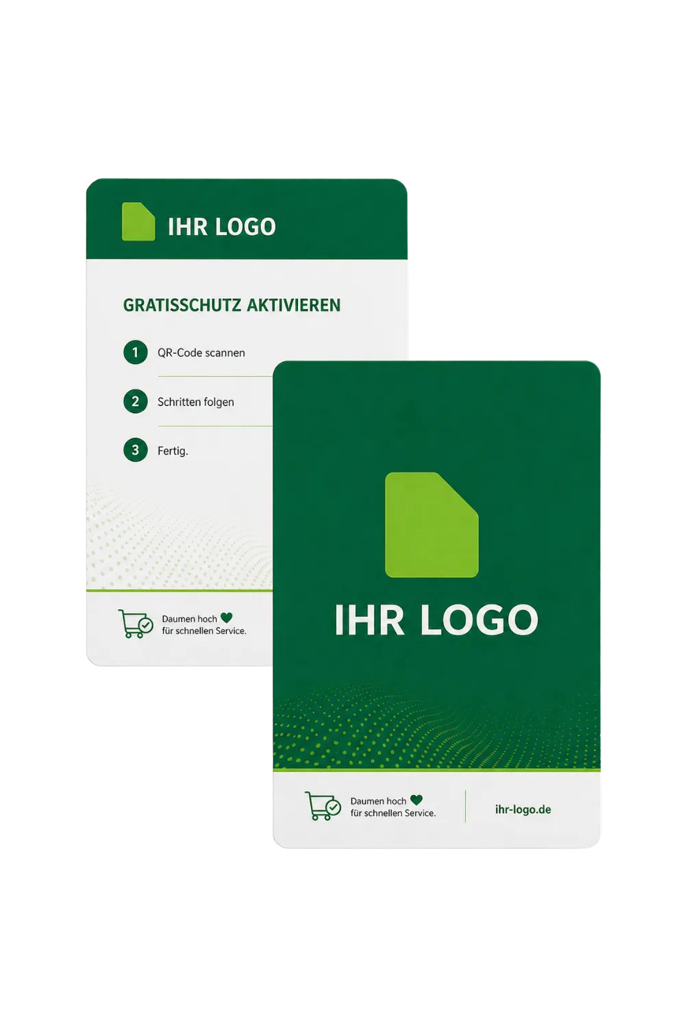 Beilegekarte mit Aktivierungsanleitung