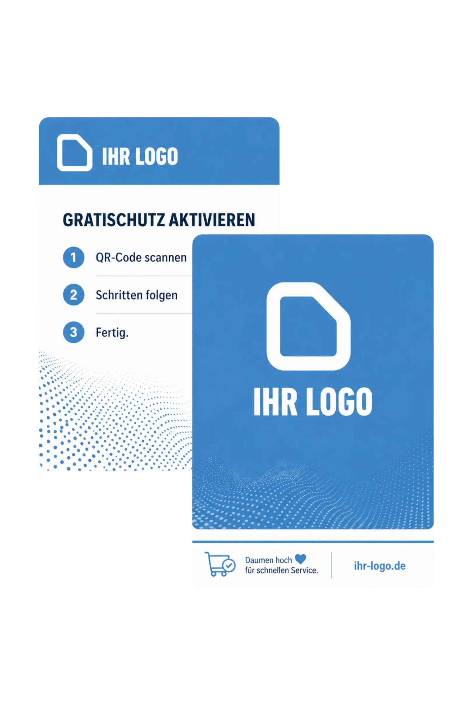 Beilegekarte mit Aktivierungsanleitung
