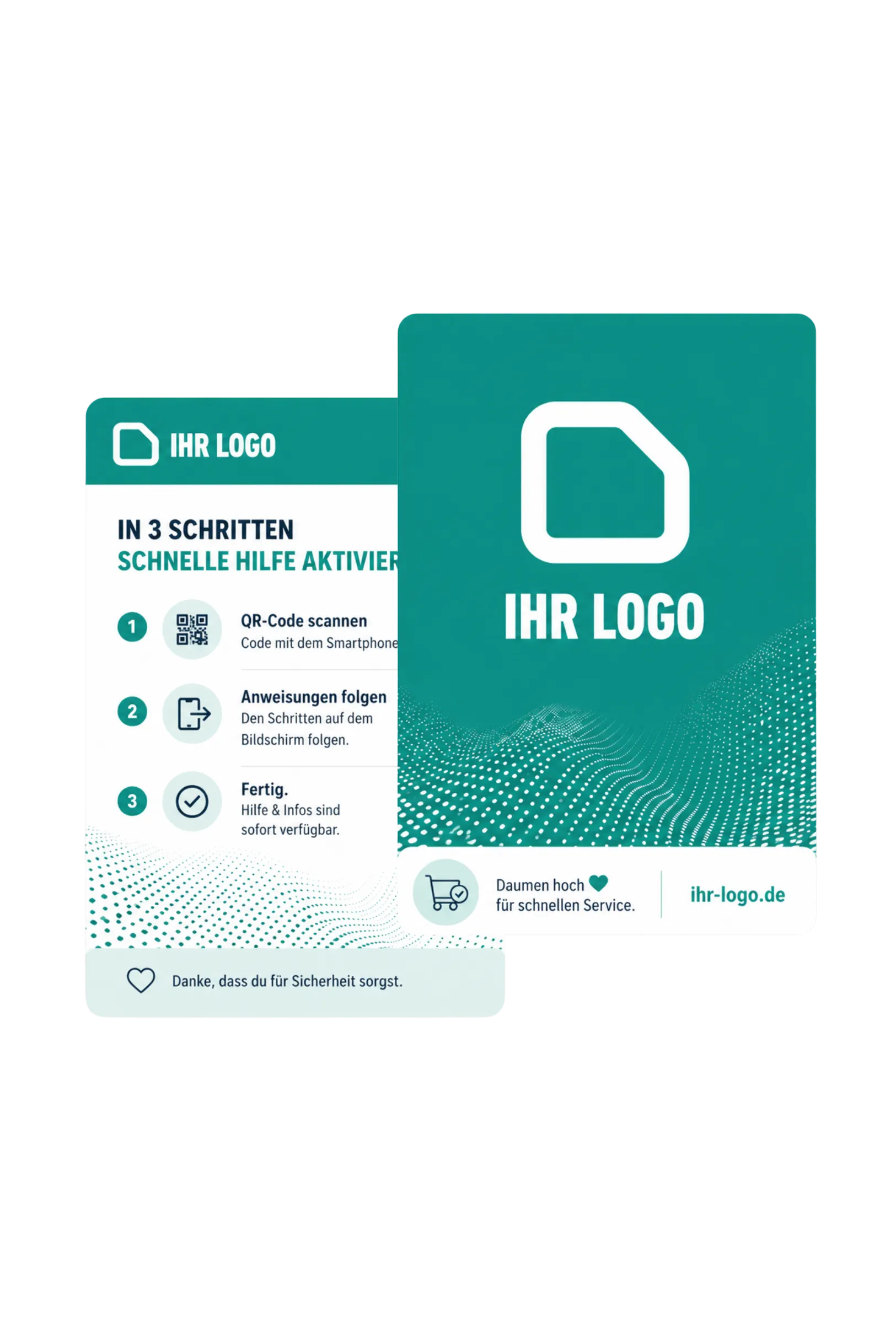 Beilegekarte mit QR-Code Aktivierungsanleitung