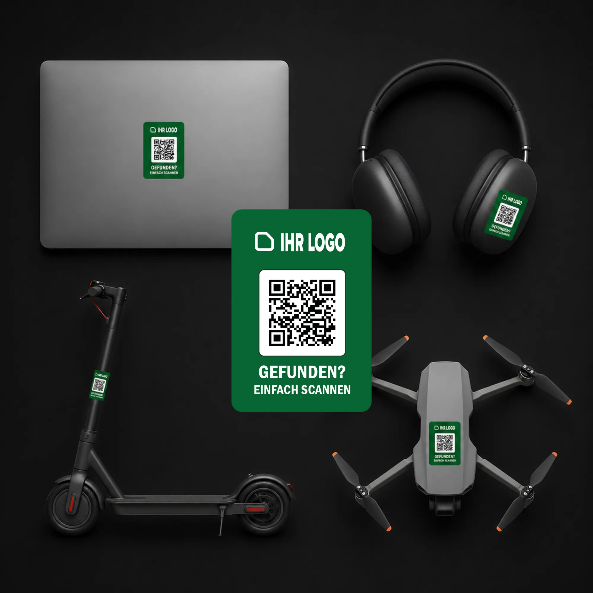 Anti-Verlust Aufkleber Set – alle Produkte zusammen