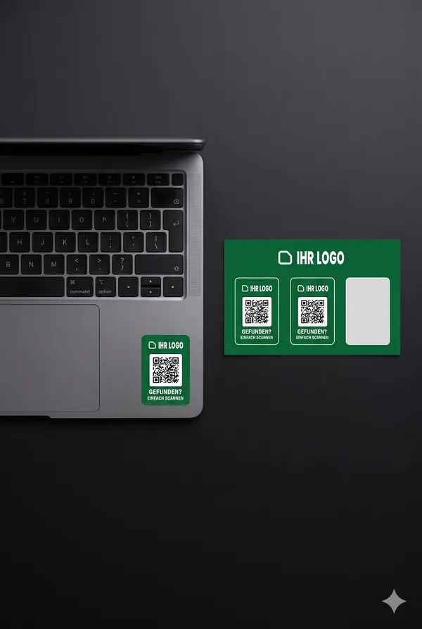 Anti-Verlust Aufkleber mit QR-Code auf Wertgegenstand