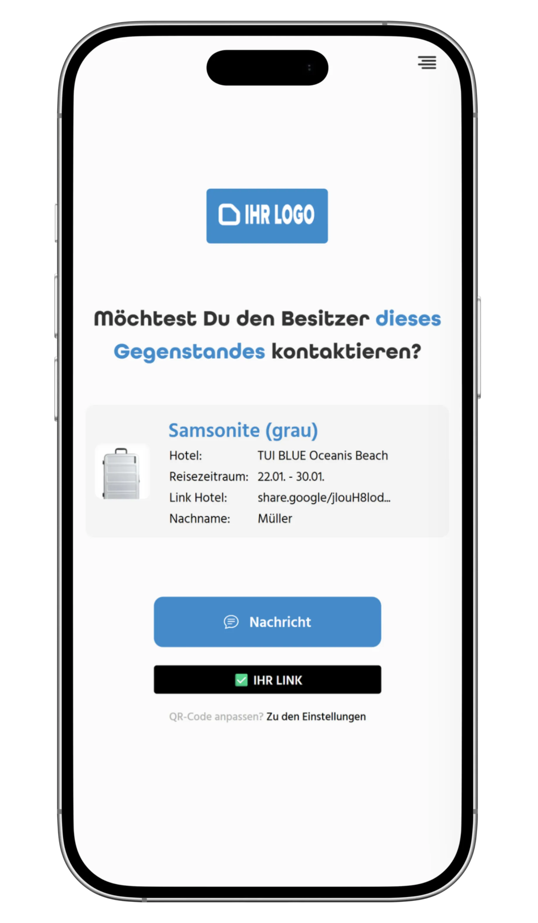 hiddencontact® contact function – app overview