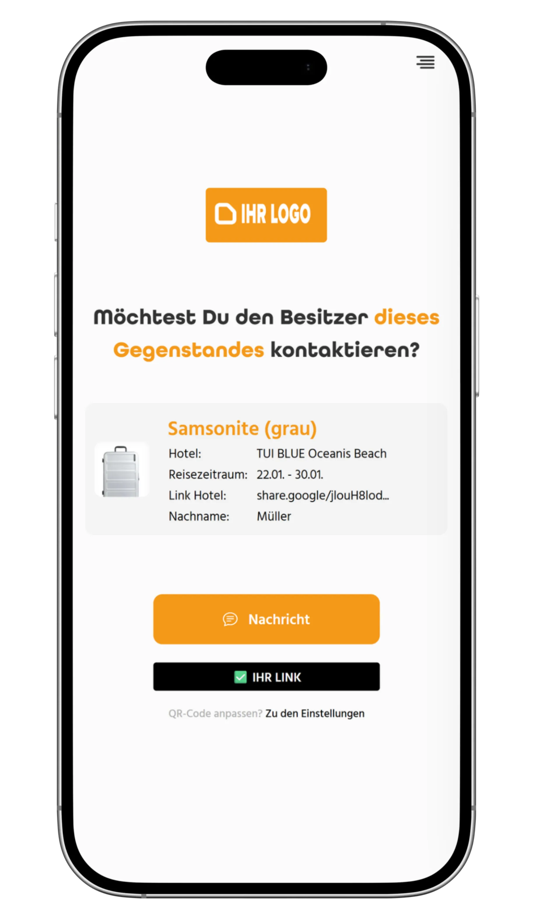 hiddencontact® contact function – app overview