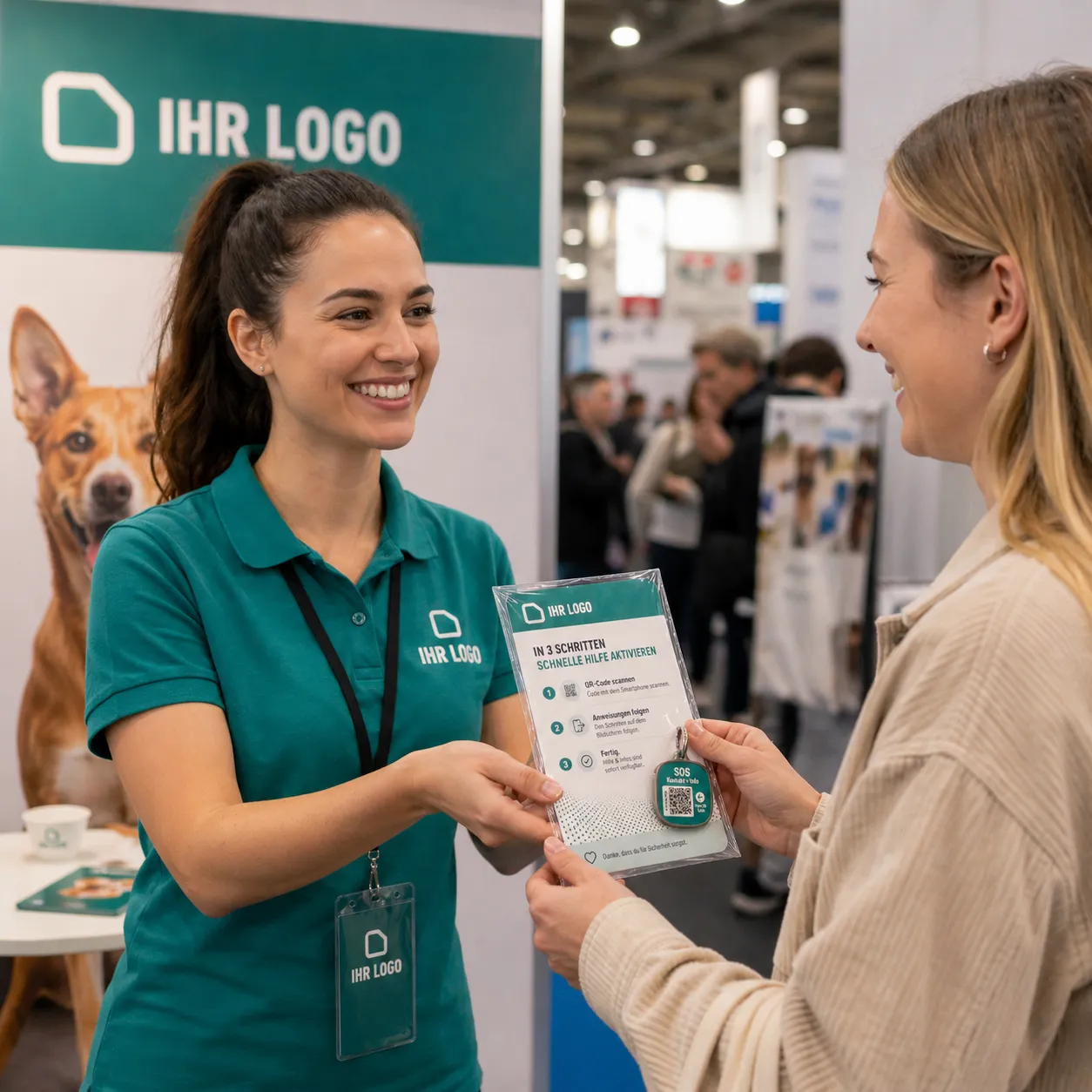 Haustier-Anhänger am Messestand