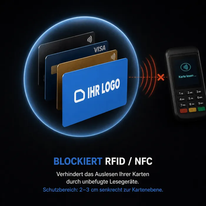 RFID-Blocker schützt Kreditkarten im Portemonnaie