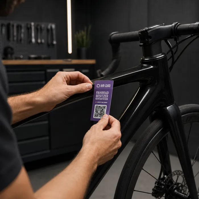 Applicazione adesivo NFC su bici