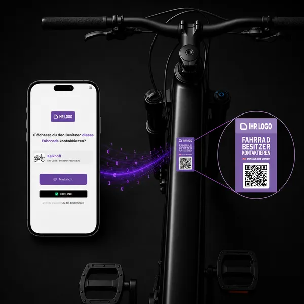 Autocollant vélo avec fonction de contact anonyme
