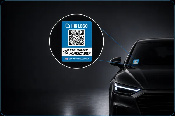 KFZ-Aufkleber mit anonymer Kontaktfunktion