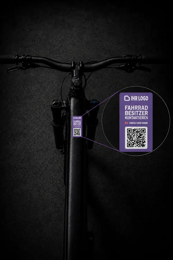 Fahrrad-Sticker mit anonymer Kontaktfunktion